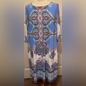Roz & Ali Bohemian Paisley Print Dress size 16